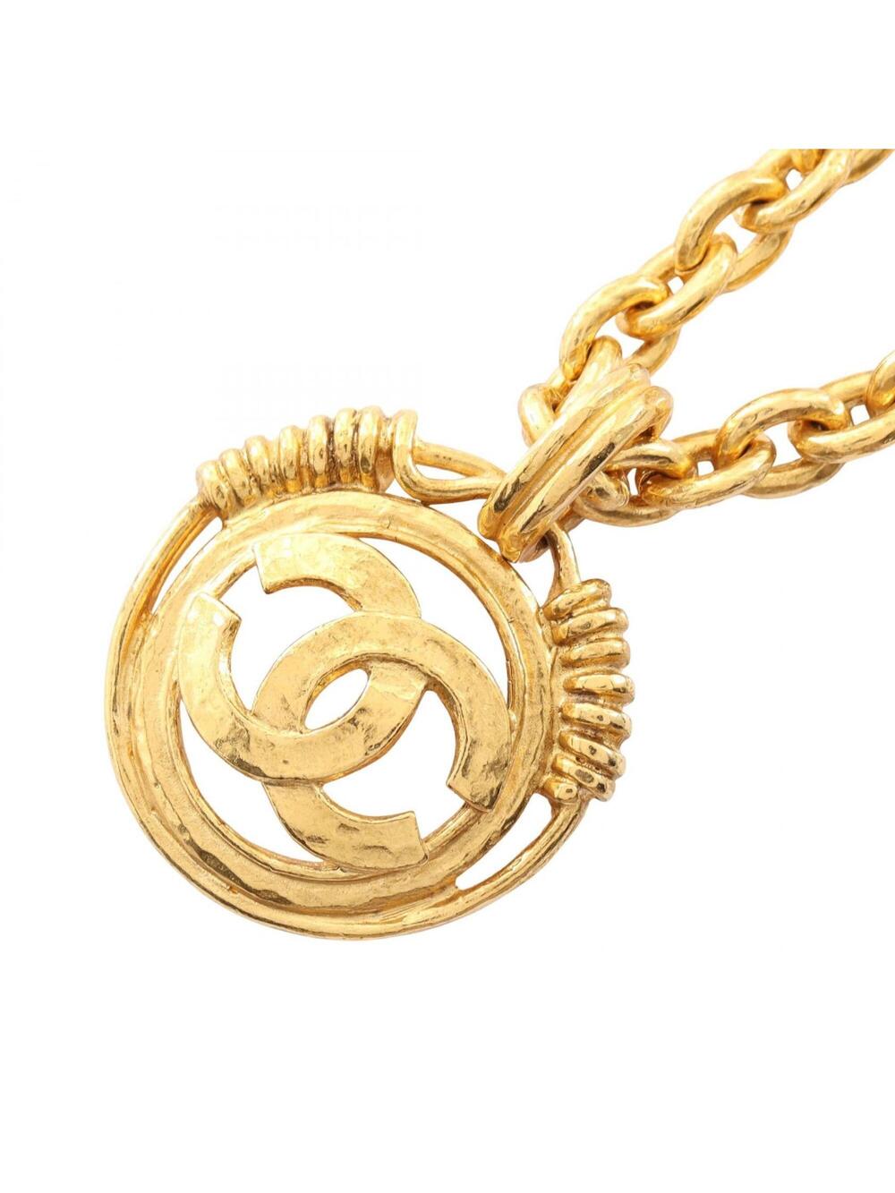 Chanel Cc Logo Circle Pendant Necklace #347293C15B